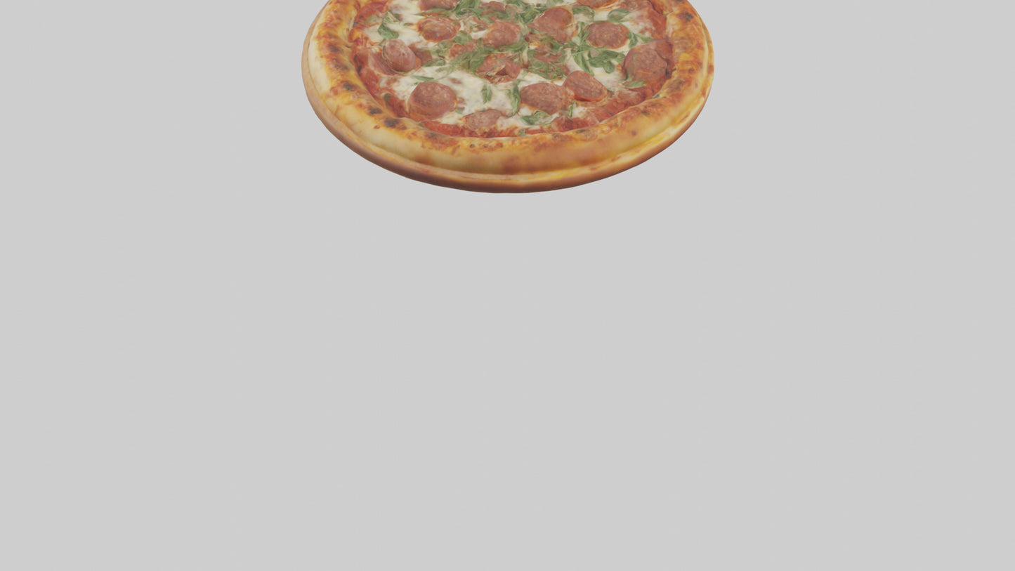 3D model Sausage pizza model VR / AR / low-poly