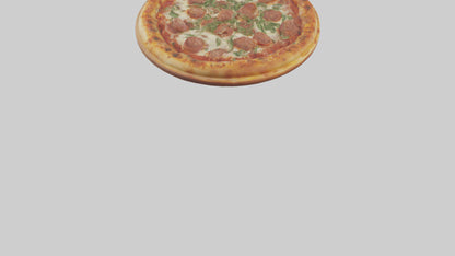3D model Sausage pizza model VR / AR / low-poly
