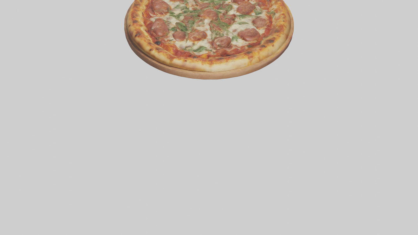 3D model Sausage pizza model VR / AR / low-poly