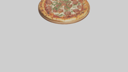 3D model Sausage pizza model VR / AR / low-poly