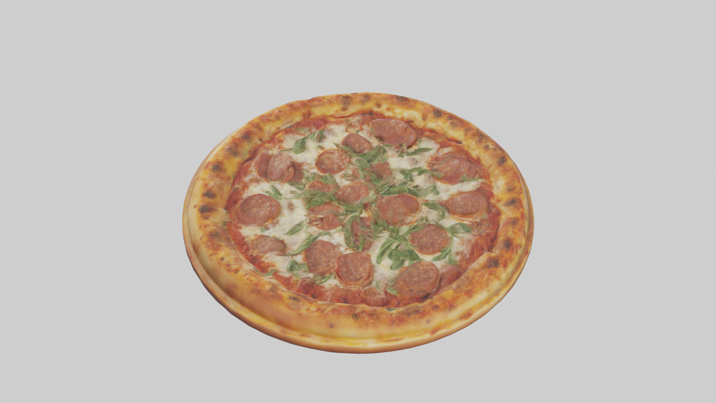 3D model Sausage pizza model VR / AR / low-poly