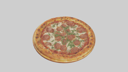 3D model Sausage pizza model VR / AR / low-poly
