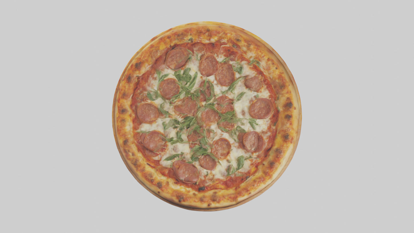 3D model Sausage pizza model VR / AR / low-poly