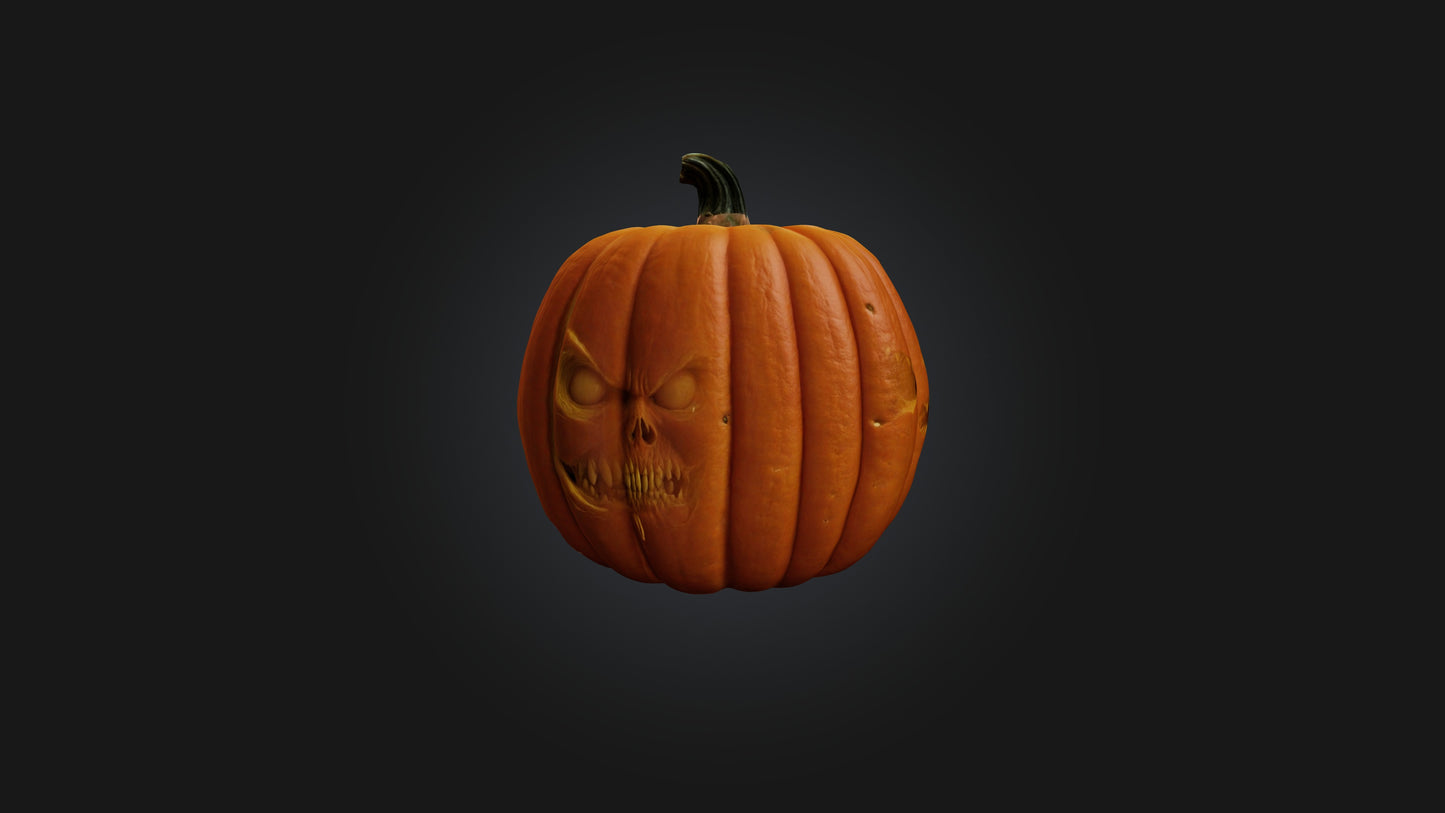 3D model scary pumpkim VR / AR / low-poly