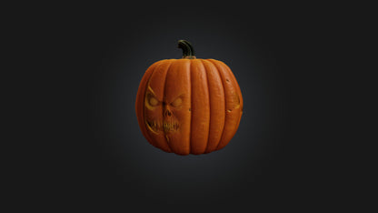 3D model scary pumpkim VR / AR / low-poly