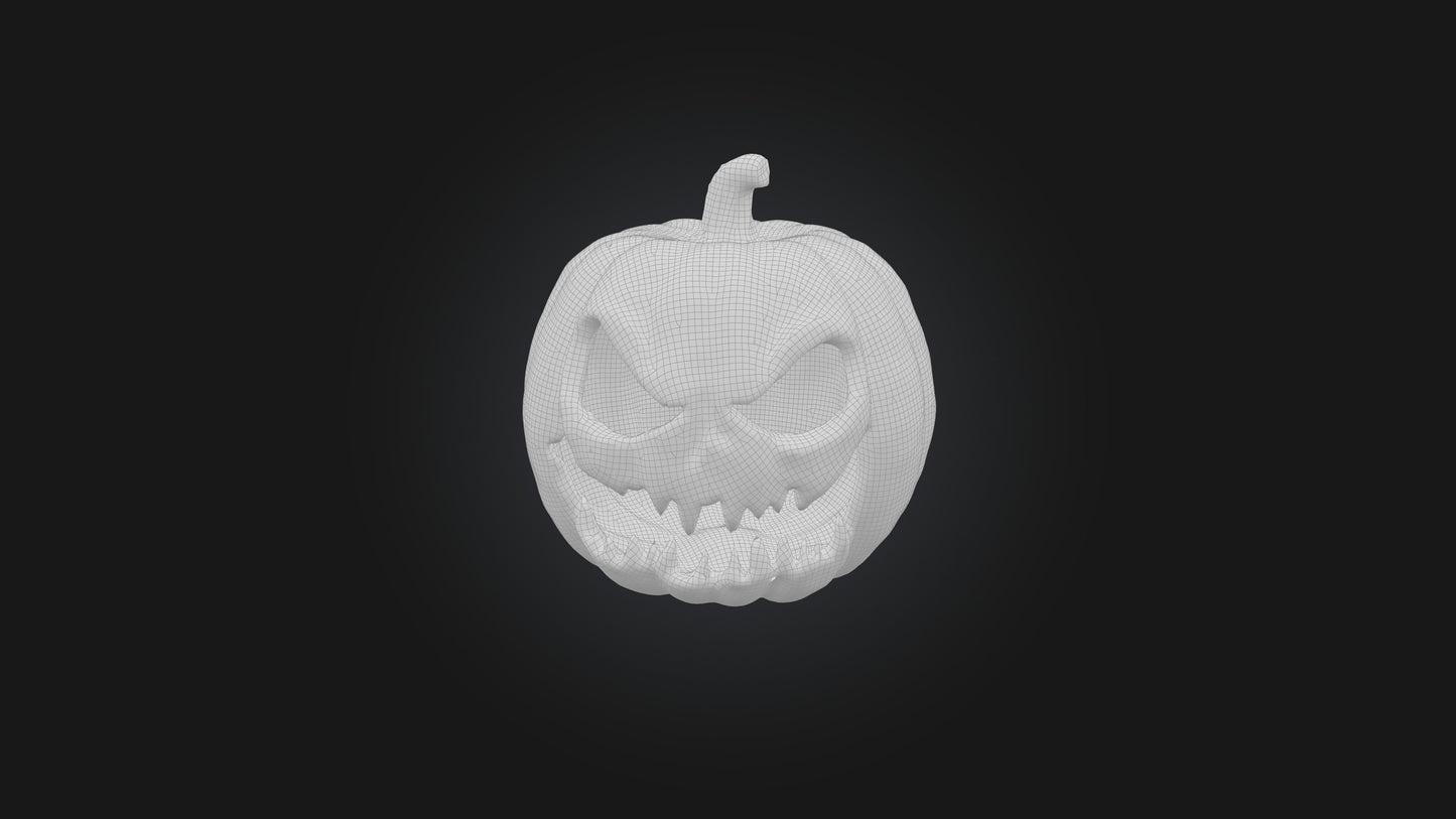 3D model scary pumpkim VR / AR / low-poly
