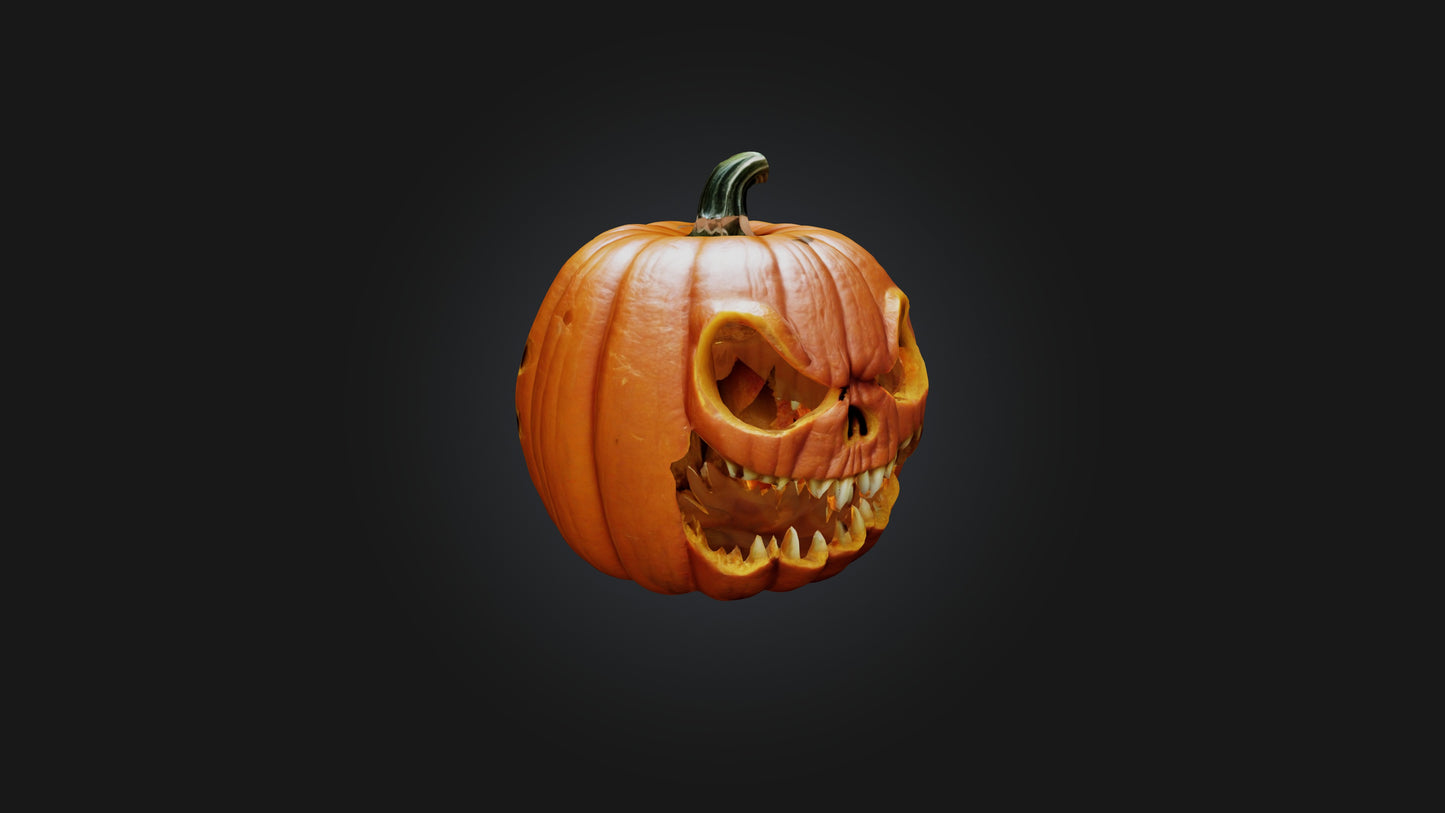3D model scary pumpkim VR / AR / low-poly
