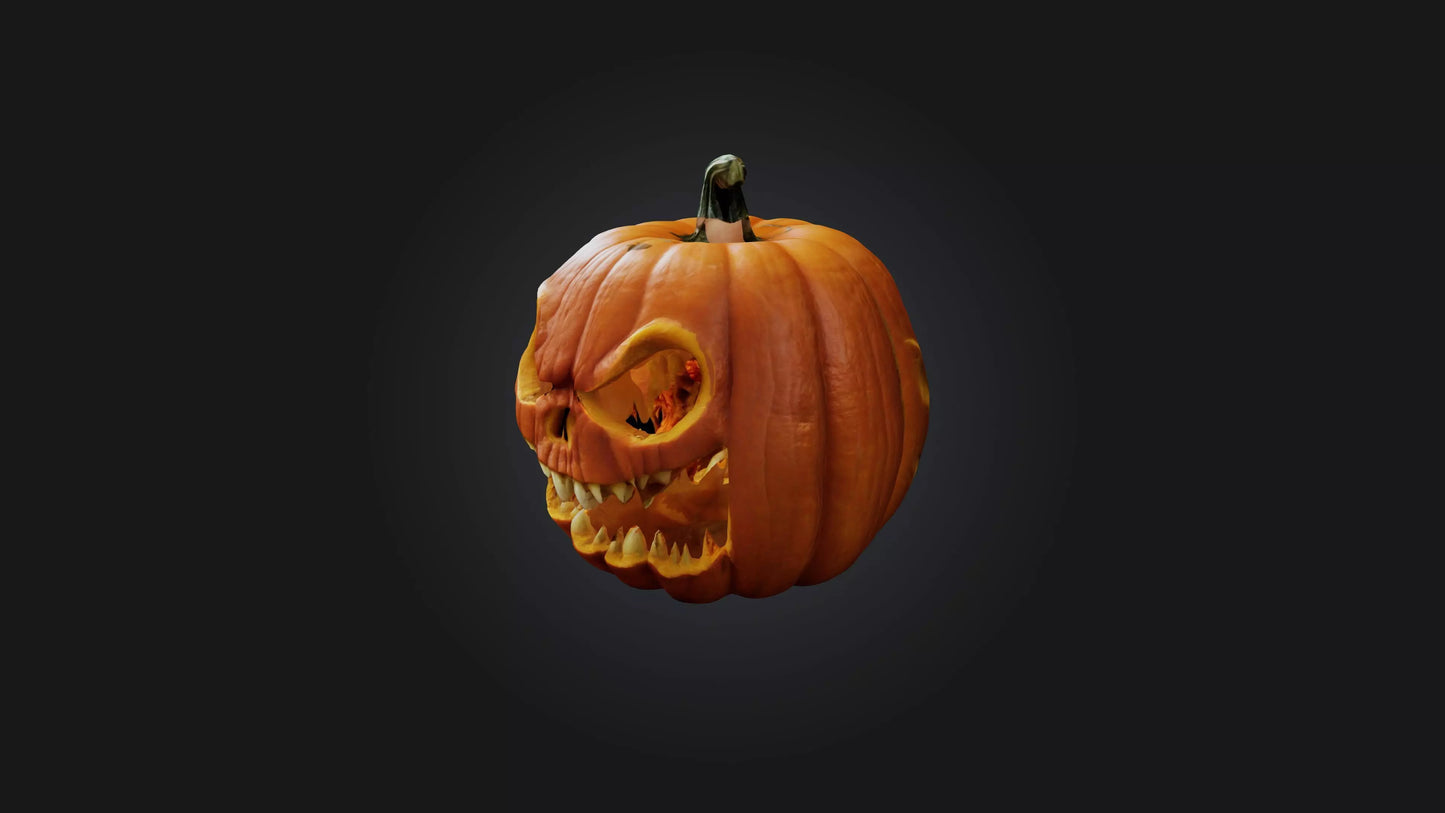 3D model scary pumpkim VR / AR / low-poly