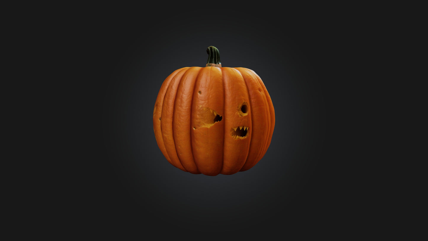 3D model scary pumpkim VR / AR / low-poly