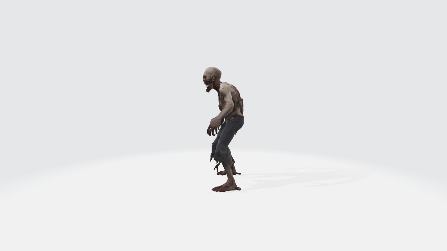Scary Zombie Animated and Rigged 3D model animated rigged