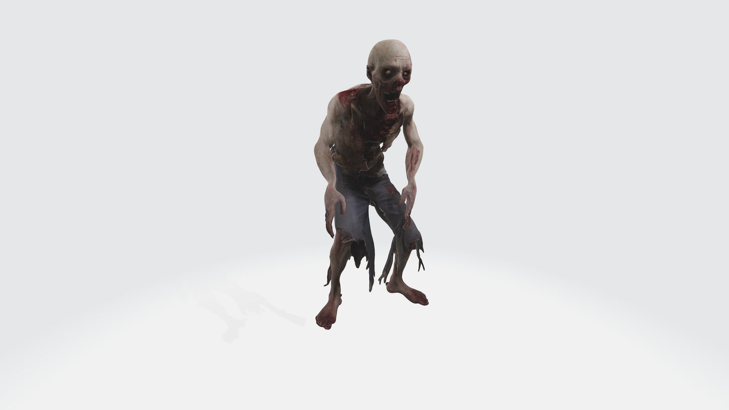 Scary Zombie Animated and Rigged 3D model animated rigged