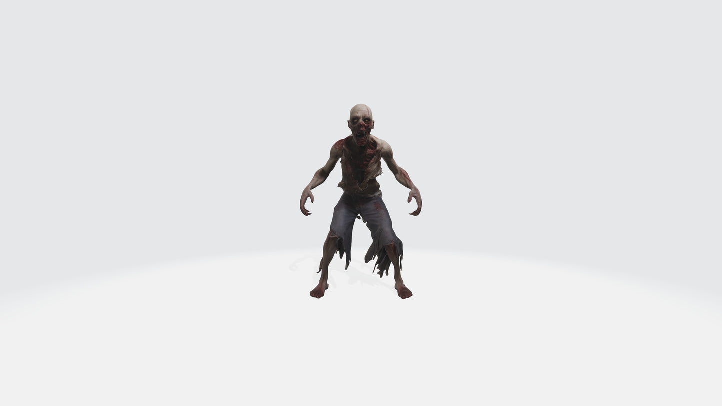 Scary Zombie Animated and Rigged 3D model animated rigged