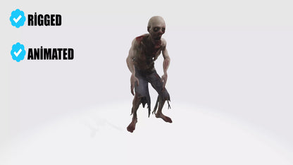Scary Zombie Animated and Rigged 3D model animated rigged