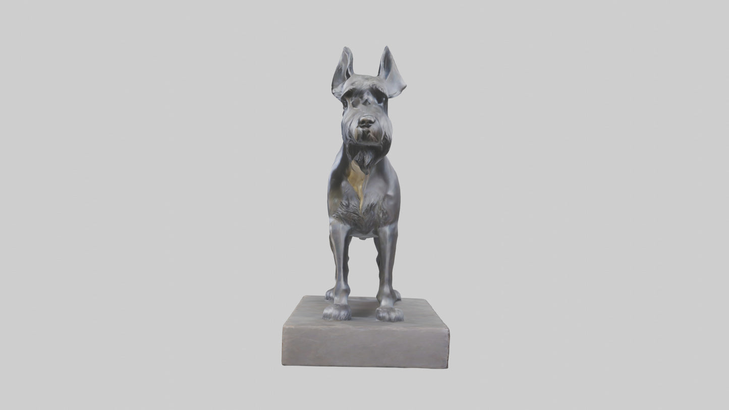 Schnauzer statue model VR / AR / low-poly