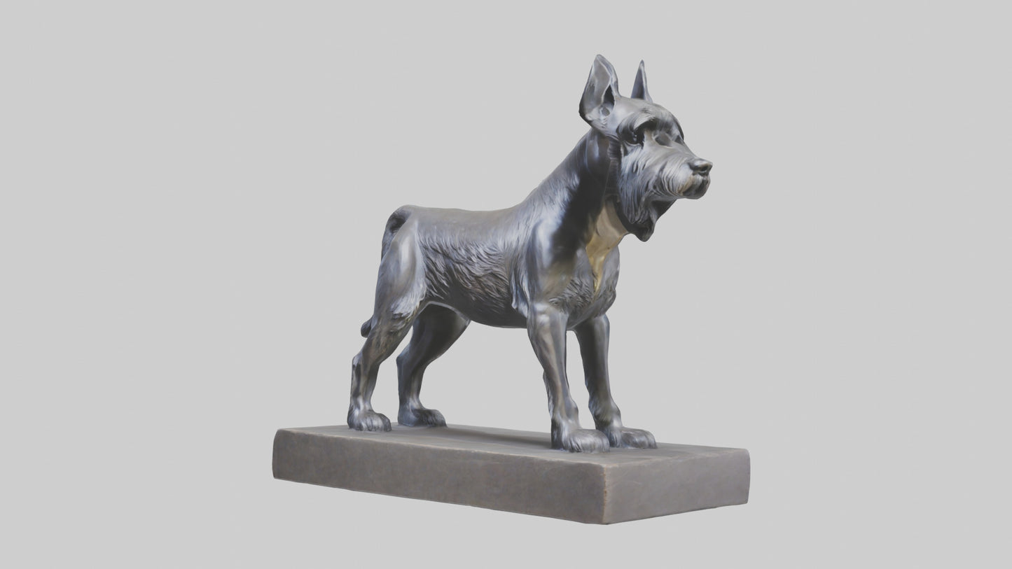 Schnauzer statue model VR / AR / low-poly