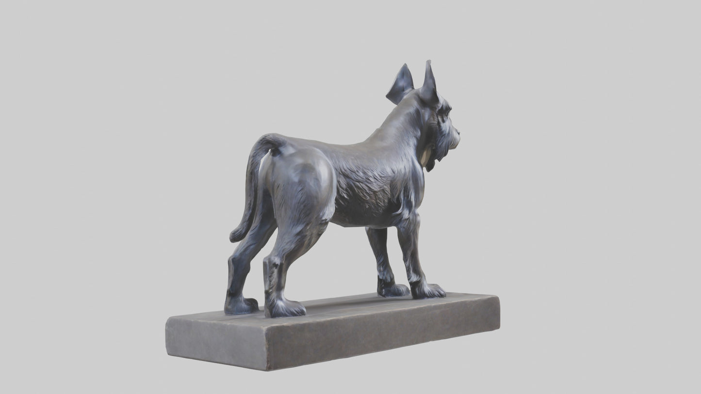 Schnauzer statue model VR / AR / low-poly