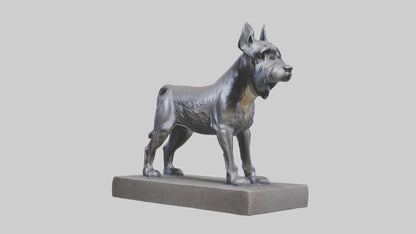 Schnauzer statue model VR / AR / low-poly