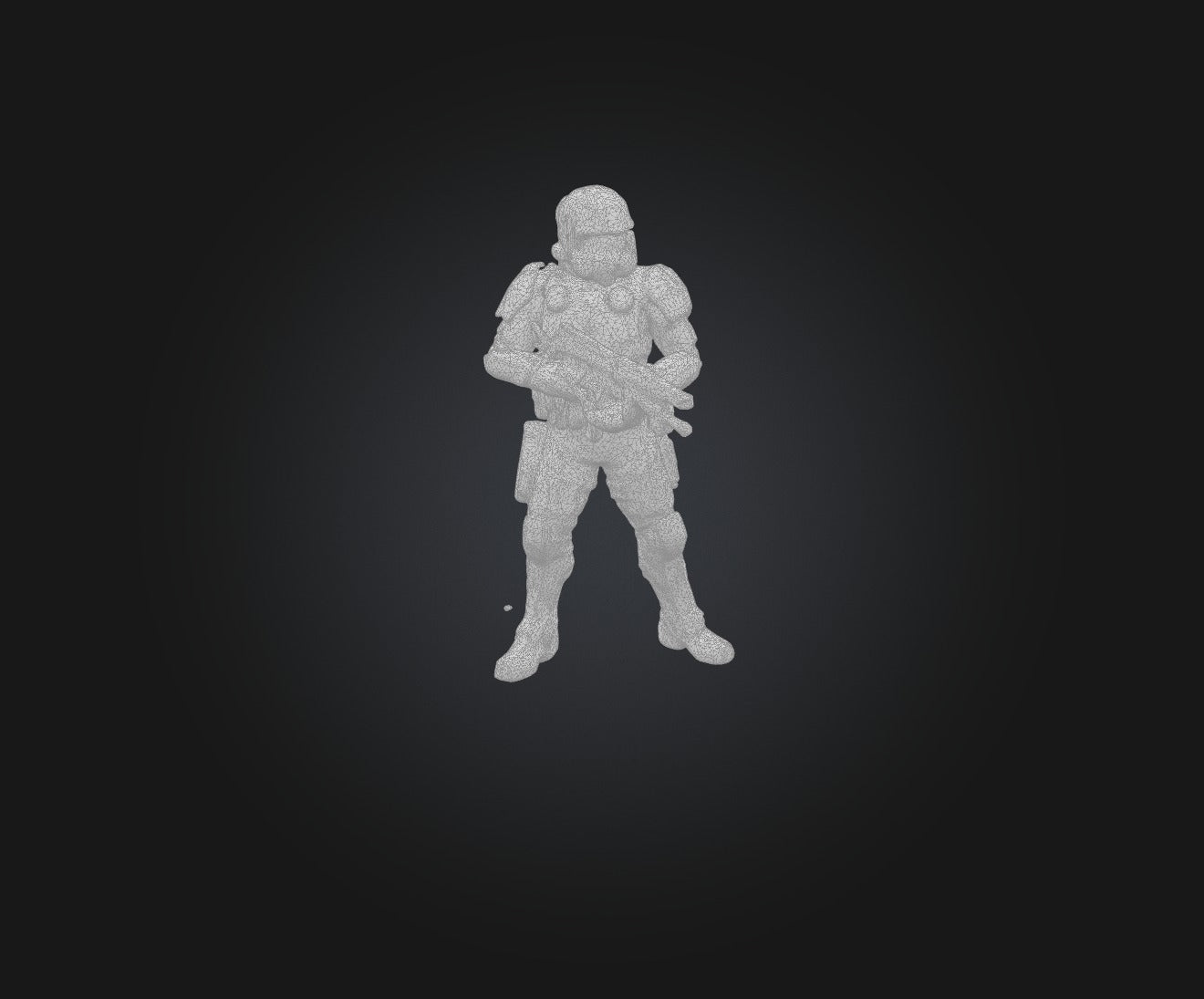 3D model scifi soldier VR / AR / low-poly