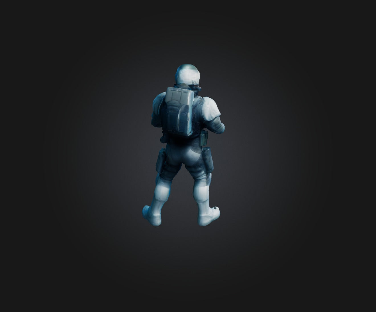 3D model scifi soldier VR / AR / low-poly