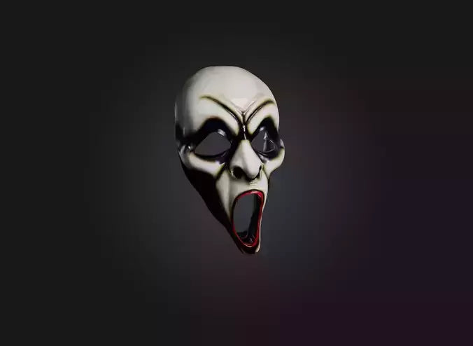 3D model scream mask VR / AR / low-poly