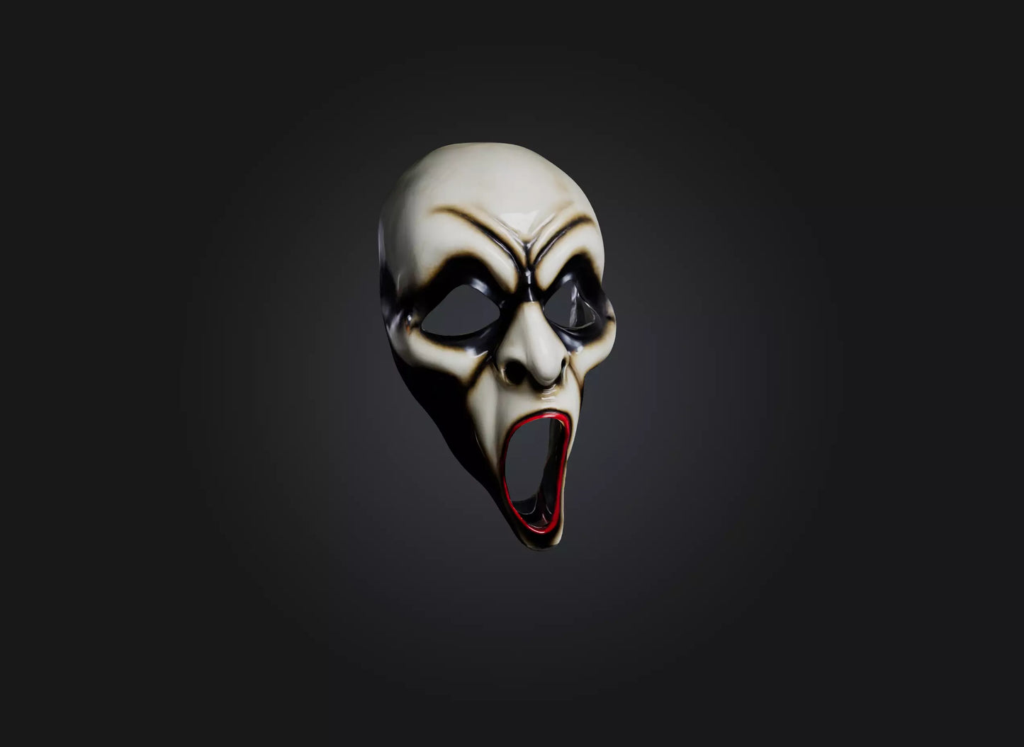 3D model scream mask VR / AR / low-poly