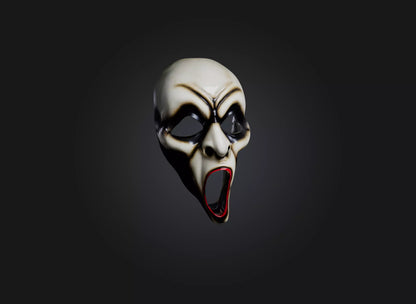 3D model scream mask VR / AR / low-poly