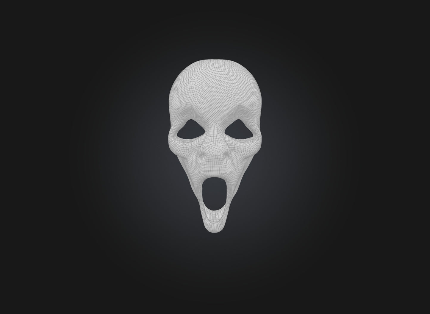 3D model scream mask VR / AR / low-poly