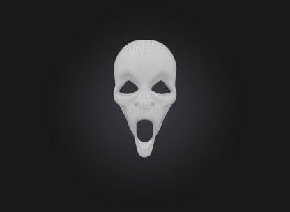 3D model scream mask VR / AR / low-poly