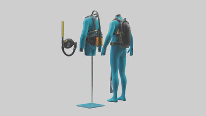 Scuba Diving Equipment model VR / AR / low-poly