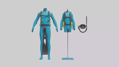 Scuba Diving Equipment model VR / AR / low-poly
