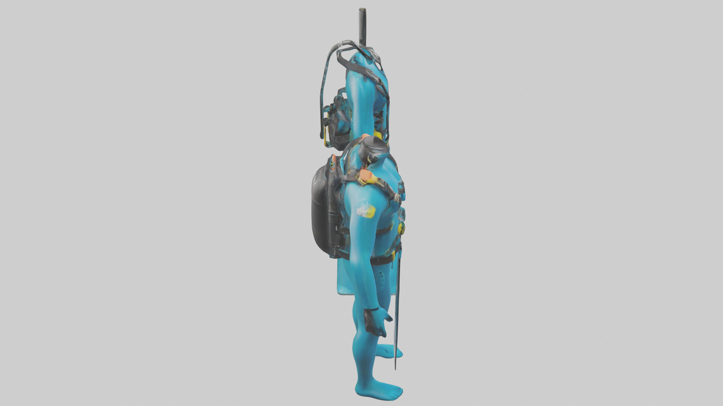 Scuba Diving Equipment model VR / AR / low-poly