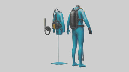 Scuba Diving Equipment model VR / AR / low-poly