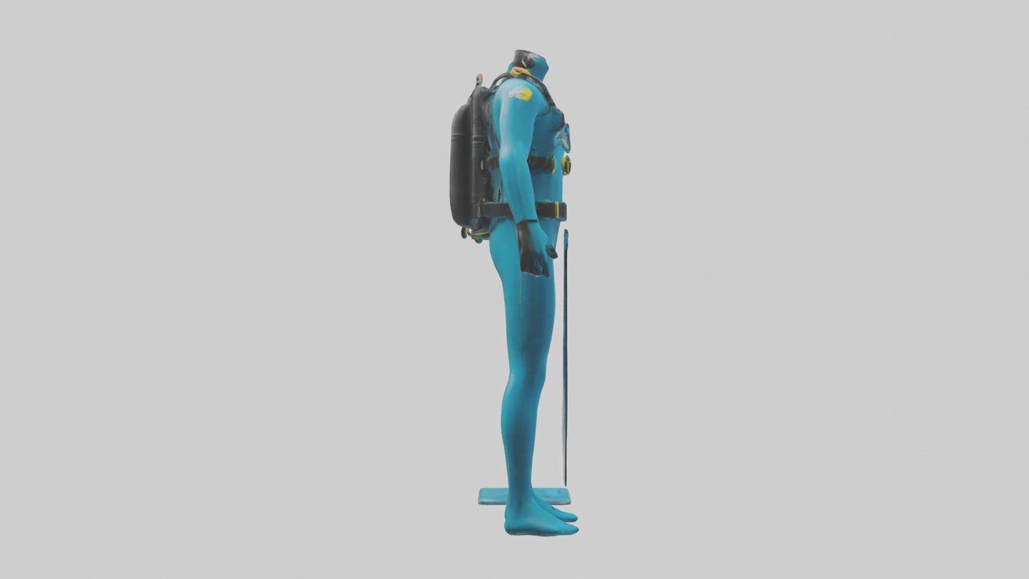 Scuba Diving Equipment model VR / AR / low-poly