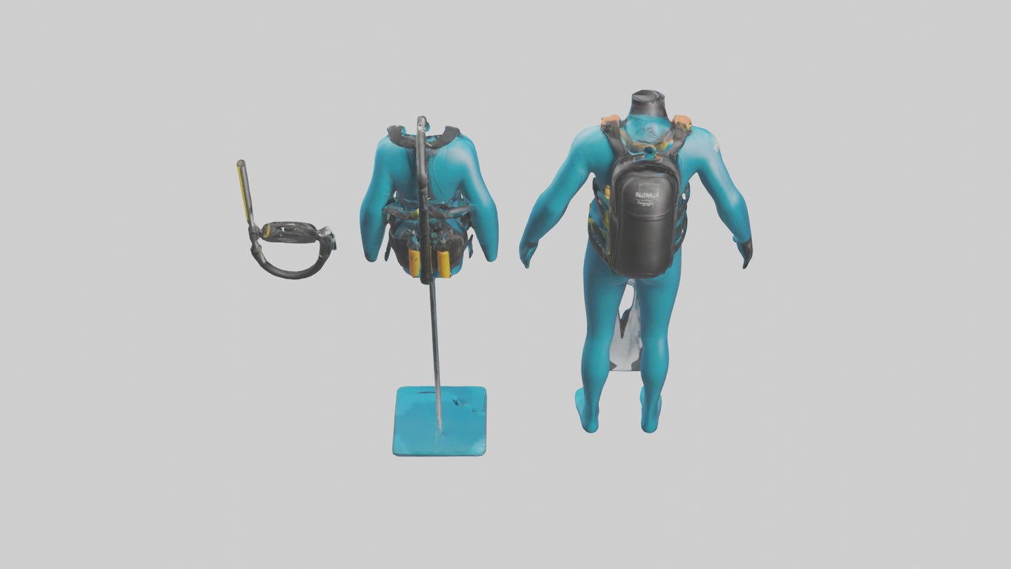 Scuba Diving Equipment model VR / AR / low-poly