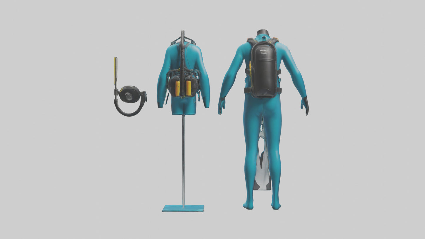 Scuba Diving Equipment model VR / AR / low-poly