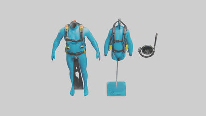 Scuba Diving Equipment model VR / AR / low-poly