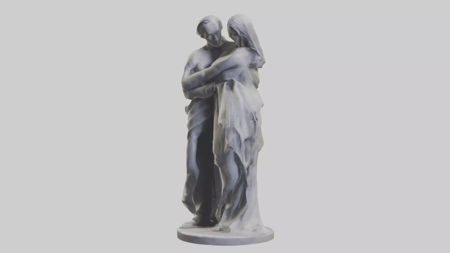 Sculpted Couple statue model VR / AR / low-poly