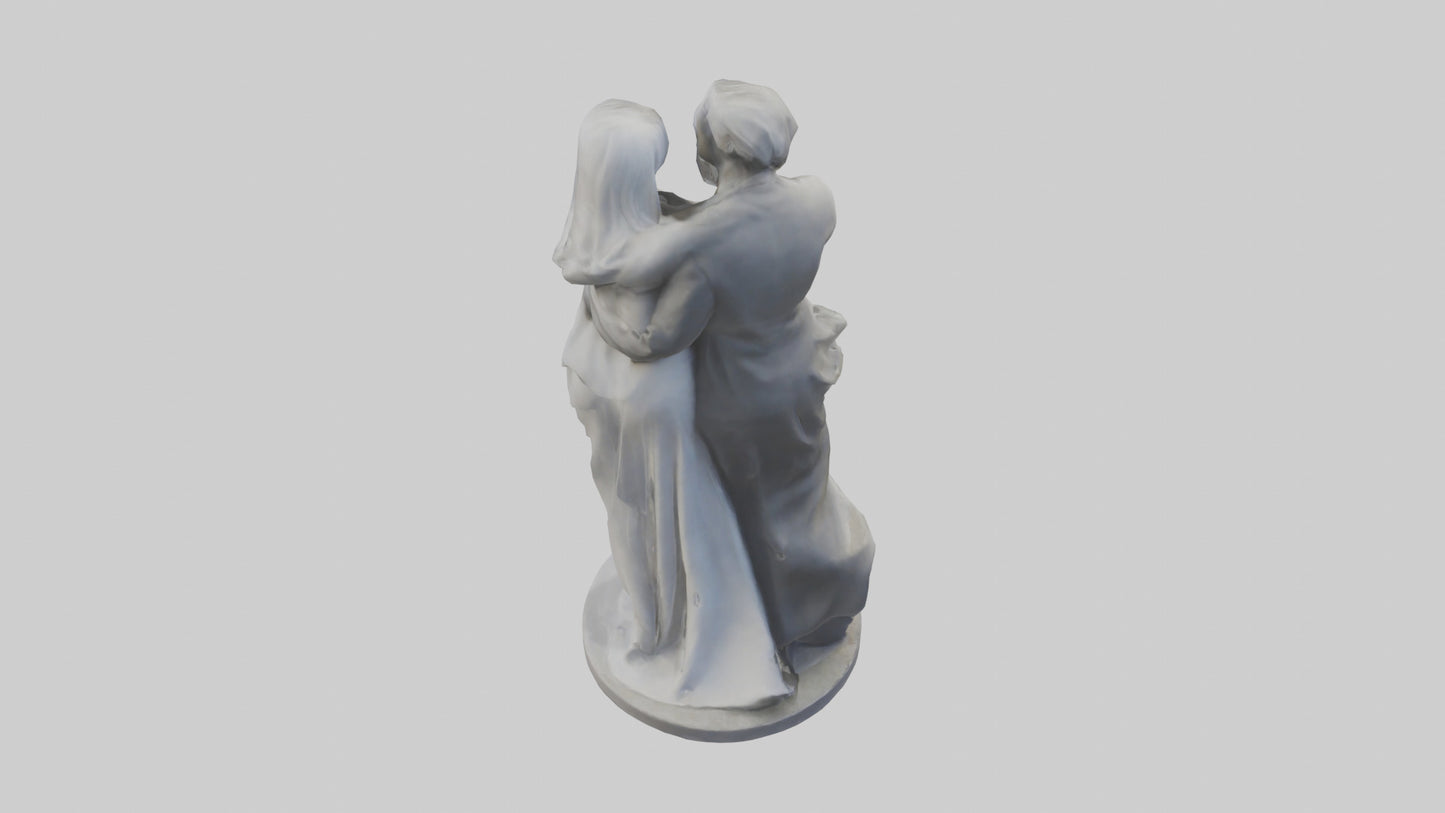 Sculpted Couple statue model VR / AR / low-poly