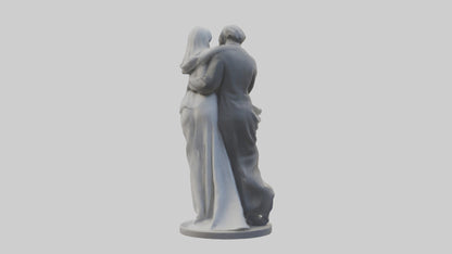 Sculpted Couple statue model VR / AR / low-poly