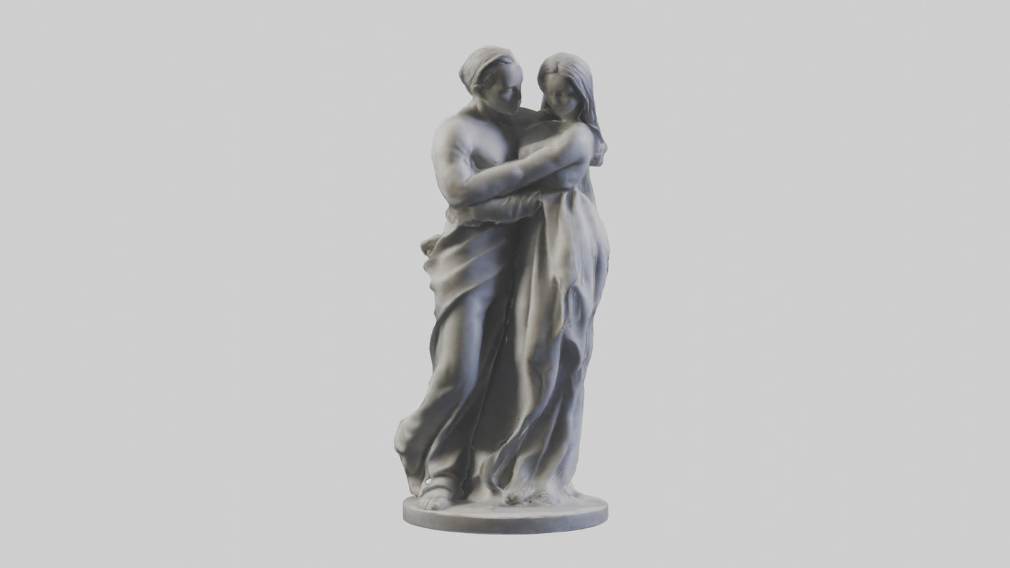 Sculpted Couple statue model VR / AR / low-poly