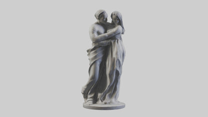 Sculpted Couple statue model VR / AR / low-poly