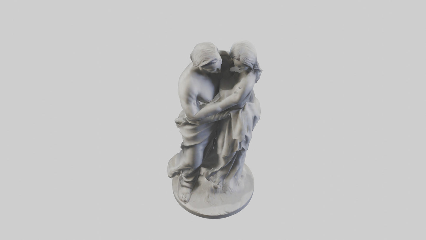 Sculpted Couple statue model VR / AR / low-poly