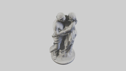 Sculpted Couple statue model VR / AR / low-poly