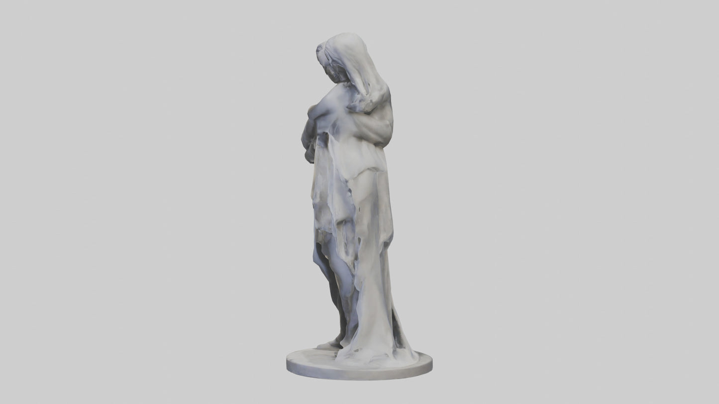Sculpted Couple statue model VR / AR / low-poly