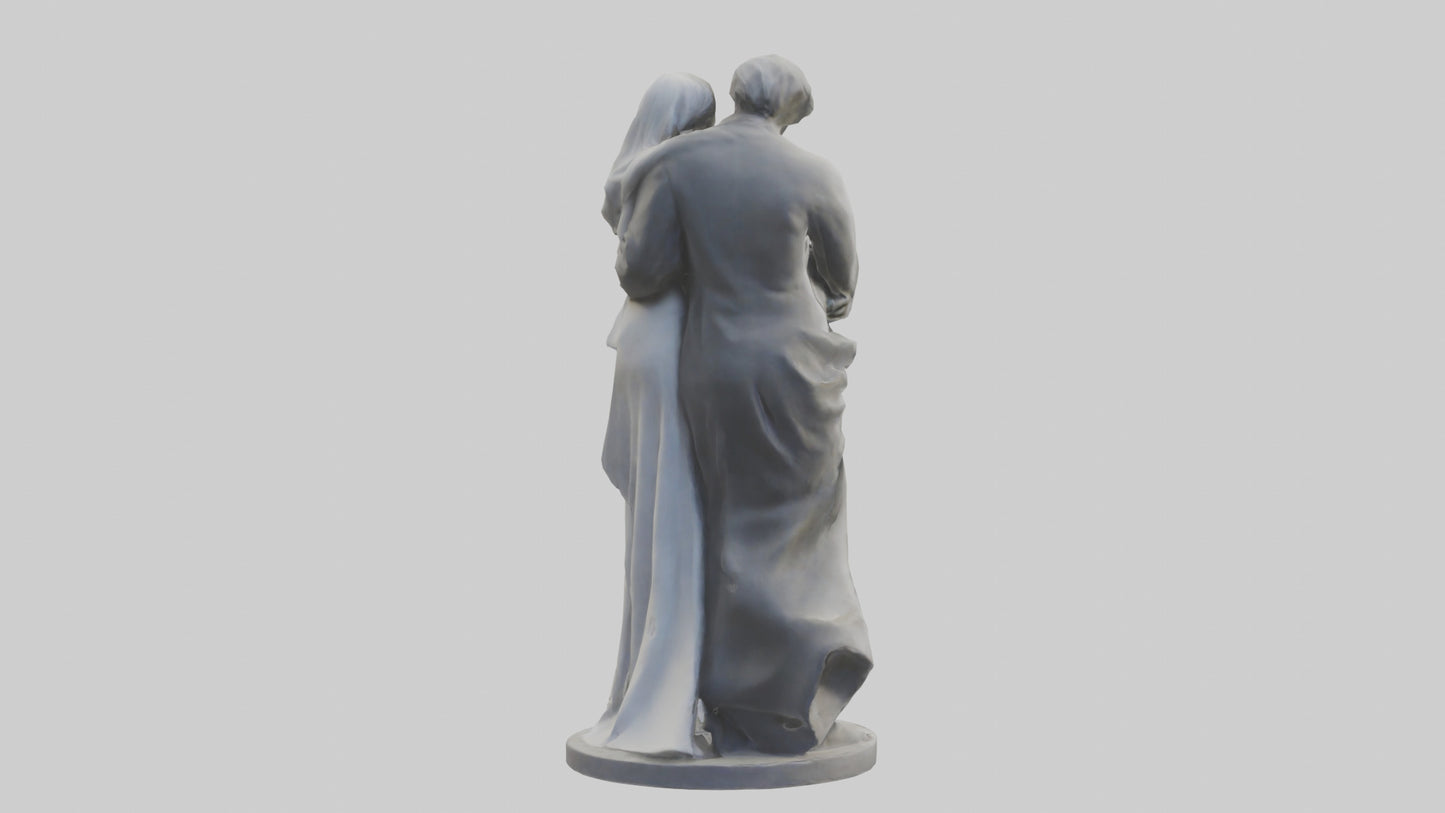 Sculpted Couple statue model VR / AR / low-poly