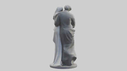 Sculpted Couple statue model VR / AR / low-poly