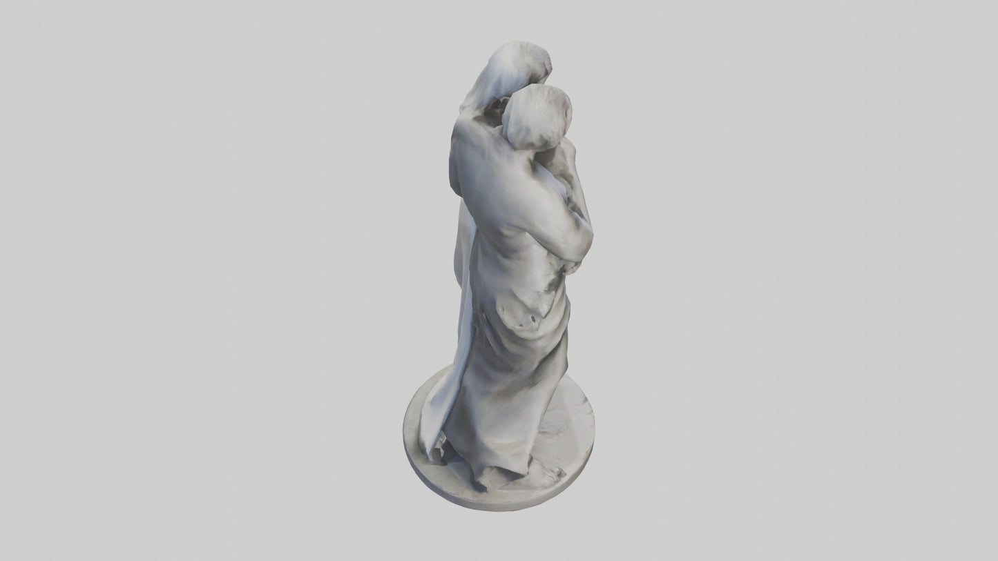 Sculpted Couple statue model VR / AR / low-poly