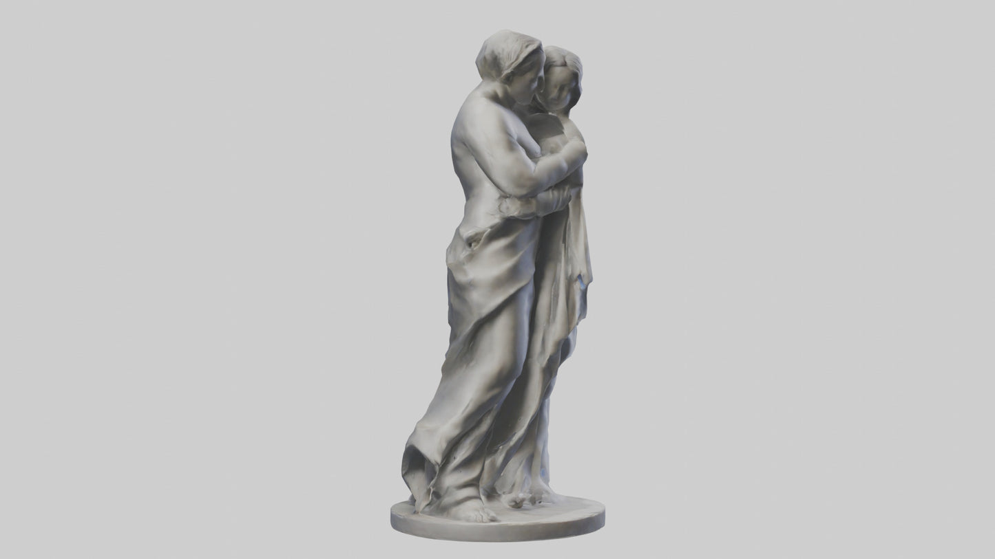 Sculpted Couple statue model VR / AR / low-poly