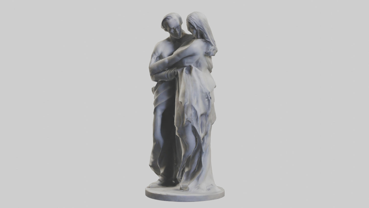Sculpted Couple statue model VR / AR / low-poly