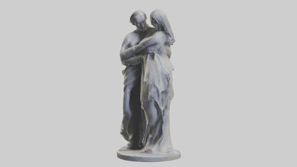 Sculpted Couple statue model VR / AR / low-poly